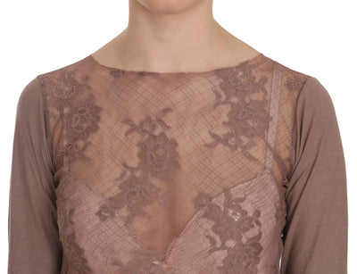 PINK MEMORIES  Lace See Through Long Sleeve Top #women, Brown, Catch, feed-agegroup-adult, feed-color-brown, feed-color-pink, feed-gender-female, feed-size-IT40|S, Gender_Women, IT40|S, Kogan, PINK MEMORIES, Tops & T-Shirts - Women - Clothing, Women - New Arrivals at SEYMAYKA