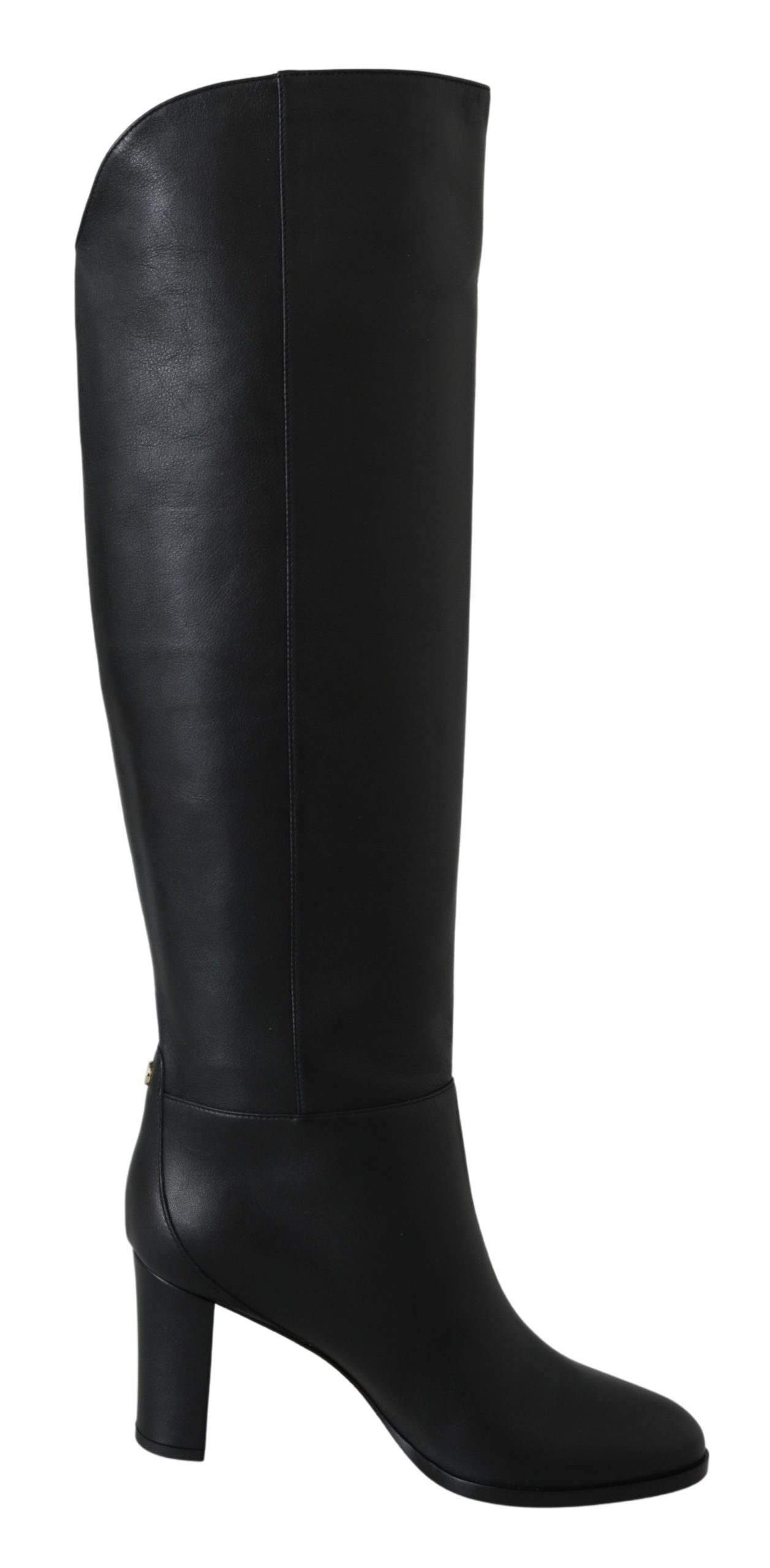 Jimmy Choo Madalie 80 Black Leather Boots #women, Black, Boots - Women - Shoes, EU36.5/US6, EU36/US5.5, EU37/US6.5, EU38.5/US8, EU38/US7.5, EU39.5/US9, EU39/US8.5, EU40/US9.5, feed-agegroup-adult, feed-color-black, feed-gender-female, feed-size-US5.5, feed-size-US6.5, feed-size-US7.5, feed-size-US8, feed-size-US8.5, Gender_Women, Shoes - New Arrivals at SEYMAYKA