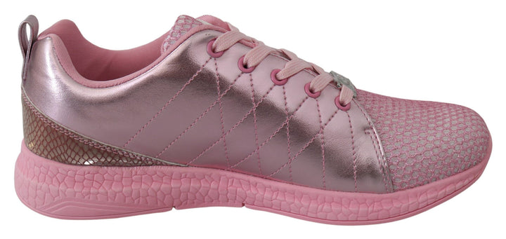 Plein sport Pink Blush Polyester Runner Gisella Sneakers Shoes