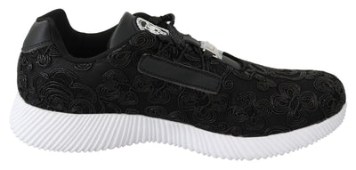 Plein Sport Black Polyester Runner Joice Sneakers Black, EU36/US6, EU37/US7, EU38/US8, EU39/US9, feed-1, Plein Sport, Shoes - New Arrivals, Sneakers - Women - Shoes at SEYMAYKA