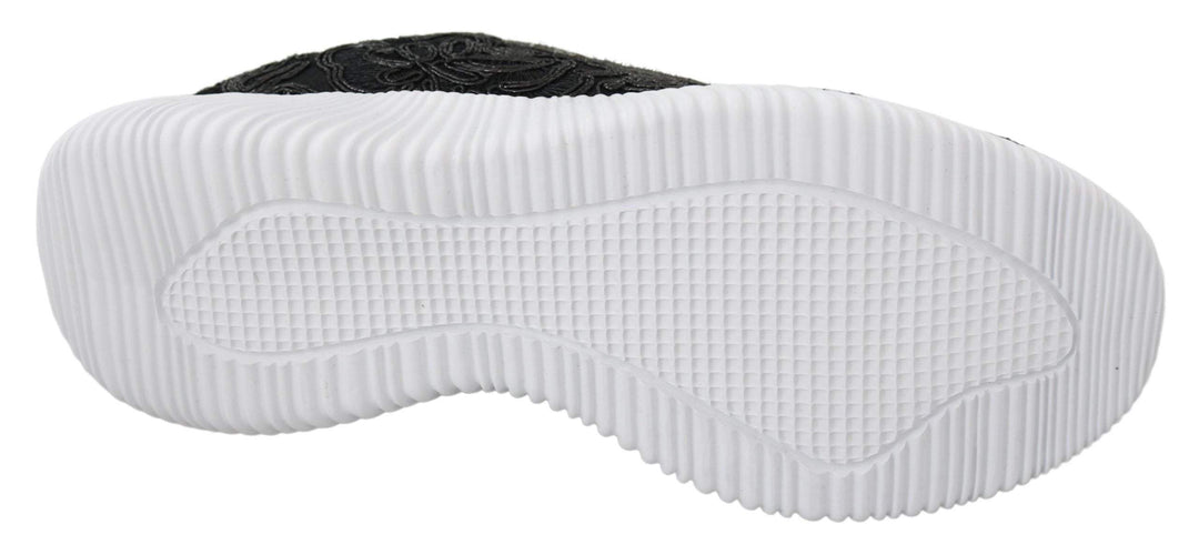 Plein Sport Black Polyester Runner Joice Sneakers Black, EU36/US6, EU37/US7, EU38/US8, EU39/US9, feed-1, Plein Sport, Shoes - New Arrivals, Sneakers - Women - Shoes at SEYMAYKA