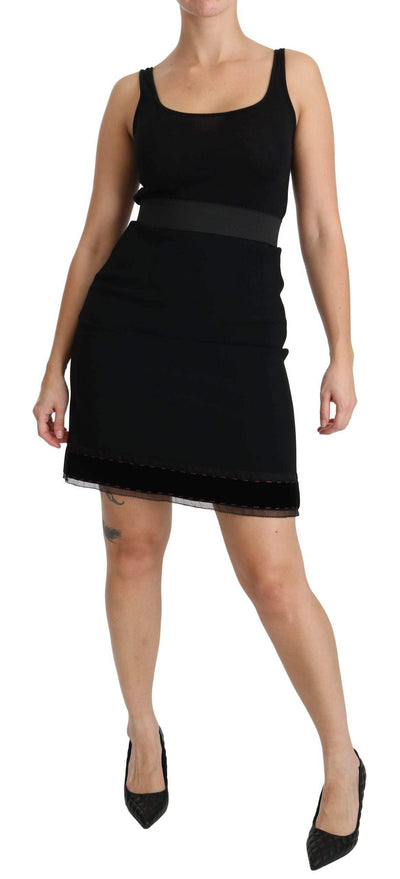 Dolce & Gabbana  Black A-line High Waist Mini Viscose  Skirt #women, Black, Brand_Dolce & Gabbana, Catch, Dolce & Gabbana, feed-agegroup-adult, feed-color-black, feed-gender-female, feed-size-IT38|XS, feed-size-IT44|L, feed-size-IT46|XL, feed-size-IT48|XXL, Gender_Women, IT38|XS, IT44|L, IT46|XL, IT48|XXL, Kogan, Skirts - Women - Clothing, Women - New Arrivals at SEYMAYKA