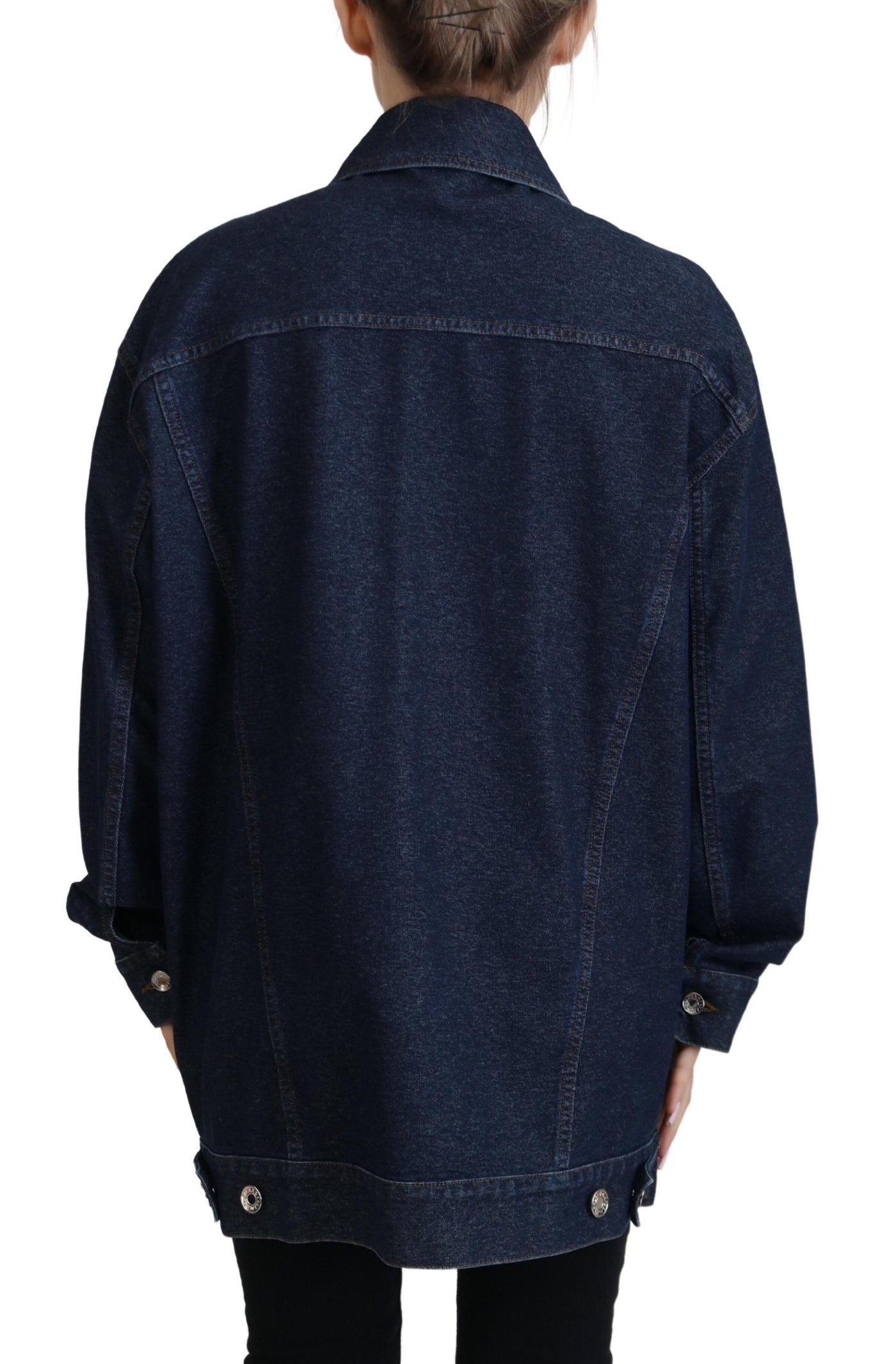 Dolce & Gabbana Blue Button Down Denim Collared Cotton Jacket