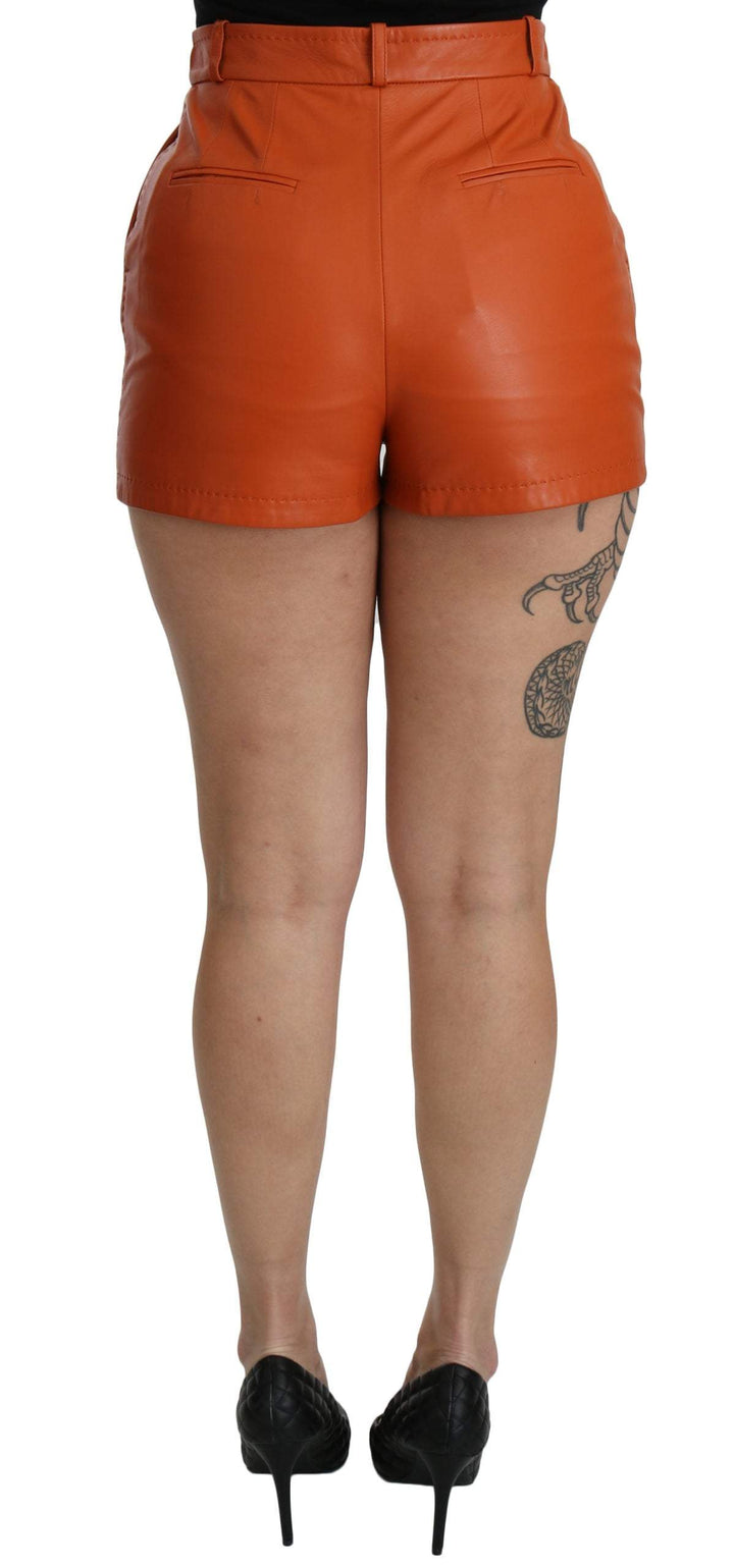 Dolce & Gabbana Orange Leather High Waist Hot Pants Shorts Dolce & Gabbana, feed-agegroup-adult, feed-color-Orange, feed-gender-female, IT40|S, Orange, Shorts - Women - Clothing at SEYMAYKA