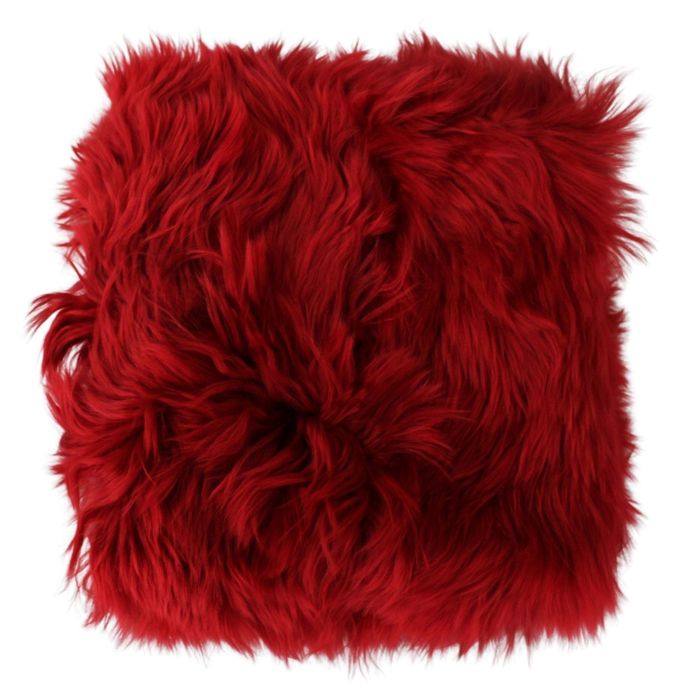 Dolce & Gabbana Red Alpaca Leather Fur Neck Wrap Shawl Scarf #women, Accessories - New Arrivals, Dolce & Gabbana, feed-agegroup-adult, feed-color-red, feed-gender-female, feed-size-OS, Gender_Women, Red, Scarves - Women - Accessories at SEYMAYKA