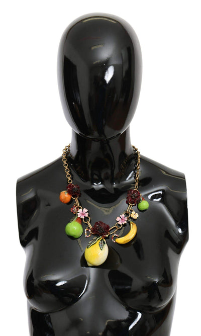 Dolce & Gabbana  FRUIT Pendants Flowers Crystal DG Logo Gold Brass Necklace #women, Accessories - New Arrivals, Brand_Dolce & Gabbana, Catch, Dolce & Gabbana, feed-agegroup-adult, feed-color-green, feed-gender-female, feed-size-OS, Gender_Women, Green, Kogan, Necklaces - Women - Jewelry at SEYMAYKA