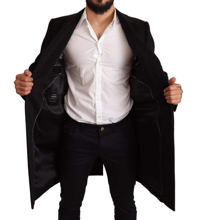 Dolce & Gabbana Gray Long Cashmere Coat Jacket #men, Dolce & Gabbana, feed-agegroup-adult, feed-color-Gray, feed-gender-male, Gray, IT44 | XS, IT54 | XL, IT56 | XXL, Jackets - Men - Clothing at SEYMAYKA