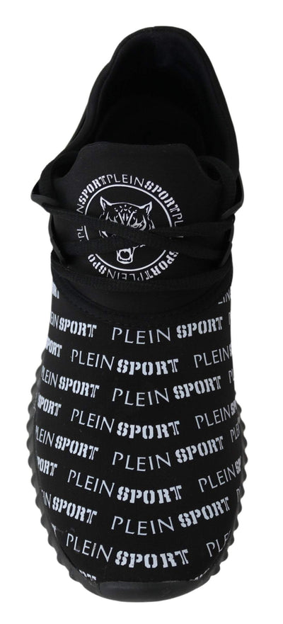 Plein Sport Black Polyester Runner Henry Sneakers #men, Black, EU39/US6, feed-1, Men - New Arrivals, Plein Sport, Shoes - New Arrivals, Sneakers - Men - Shoes at SEYMAYKA