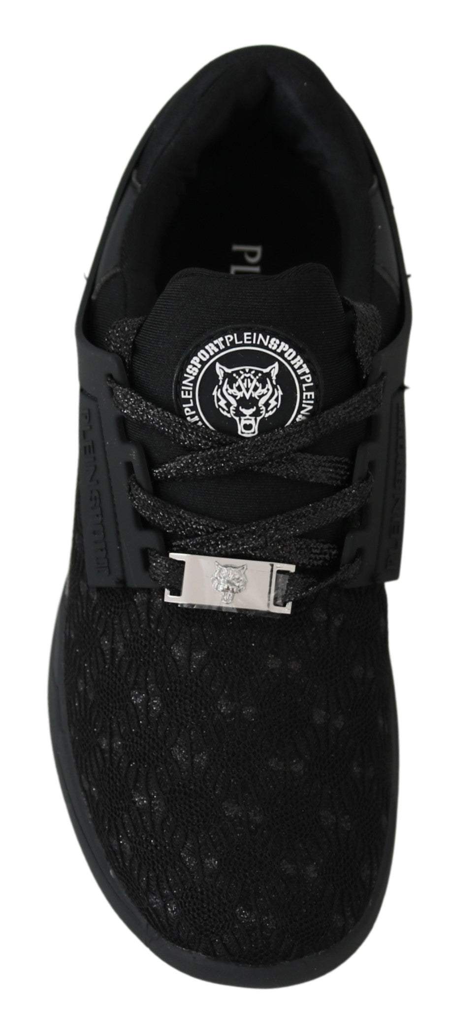 Plein Sport Black Polyester Runner Beth Sneakers Black, EU36/US6, EU37/US7, EU38/US8, feed-1, Plein Sport, Shoes - New Arrivals, Sneakers - Women - Shoes at SEYMAYKA