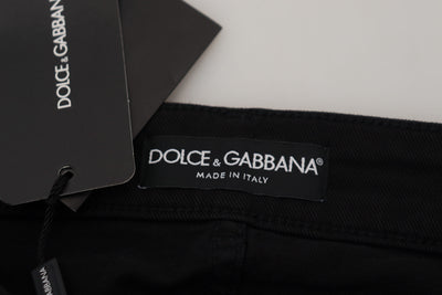 Dolce & Gabbana Black Cotton Skinny Mid Waist Denim Jeans