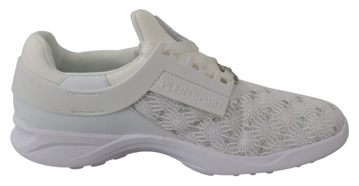 Plein Sport White Polyester Runner Beth Sneakers EU37/US7, EU38/US8, EU39/US9, feed-1, Plein Sport, Shoes - New Arrivals, Sneakers - Women - Shoes, White at SEYMAYKA