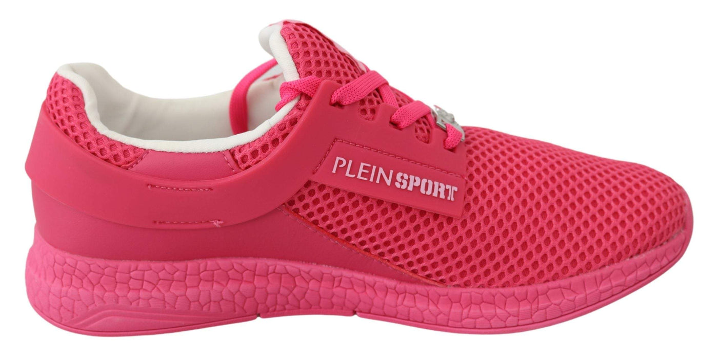 Plein Sport Fuxia Beetroot Polyester Runner Becky Sneakers EU36/US6, EU37/US7, EU38/US8, EU39/US9, feed-1, Pink, Plein Sport, Shoes - New Arrivals, Sneakers - Women - Shoes at SEYMAYKA