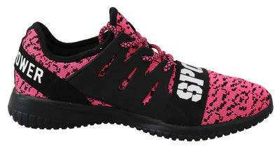 Plein Sport Pink Blush Polyester Runner Joice Sneakers Black, EU36/US6, EU37/US7, EU38/US8, EU39/US9, feed-1, Plein Sport, Shoes - New Arrivals, Sneakers - Women - Shoes at SEYMAYKA
