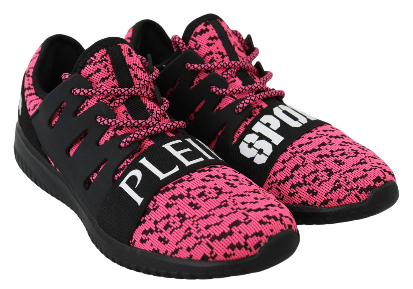 Plein Sport Pink Blush Polyester Runner Joice Sneakers Black, EU36/US6, EU37/US7, EU38/US8, EU39/US9, feed-1, Plein Sport, Shoes - New Arrivals, Sneakers - Women - Shoes at SEYMAYKA