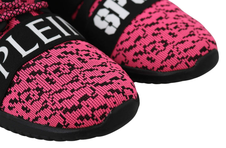 Plein Sport Pink Blush Polyester Runner Joice Sneakers Black, EU36/US6, EU37/US7, EU38/US8, EU39/US9, feed-1, Plein Sport, Shoes - New Arrivals, Sneakers - Women - Shoes at SEYMAYKA