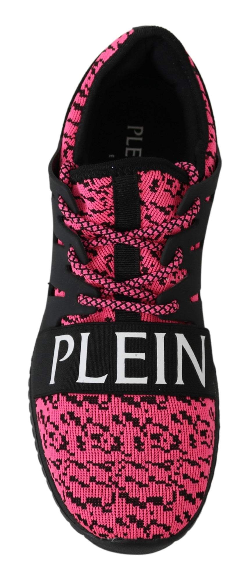 Plein Sport Pink Blush Polyester Runner Joice Sneakers Black, EU36/US6, EU37/US7, EU38/US8, EU39/US9, feed-1, Plein Sport, Shoes - New Arrivals, Sneakers - Women - Shoes at SEYMAYKA