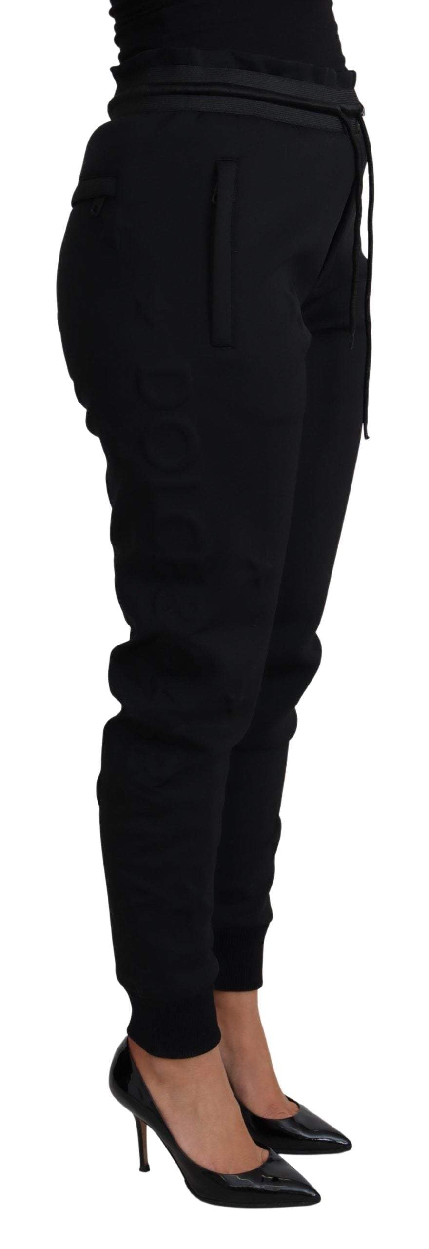Dolce & Gabbana Black Polyester Neoprene Jogger Trouser Pants #women, Black, Dolce & Gabbana, feed-agegroup-adult, feed-color-Black, feed-gender-female, IT40|S, Jeans & Pants - Women - Clothing, Women - New Arrivals at SEYMAYKA