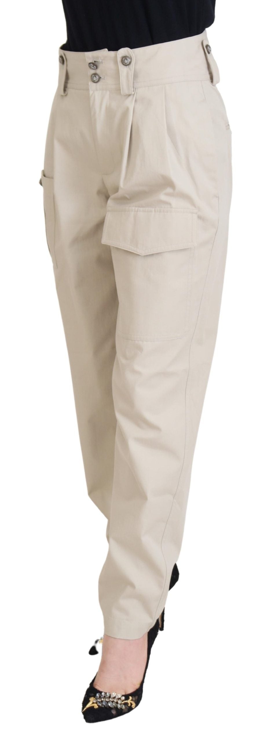 Dolce & Gabbana Beige High Waist  Pants