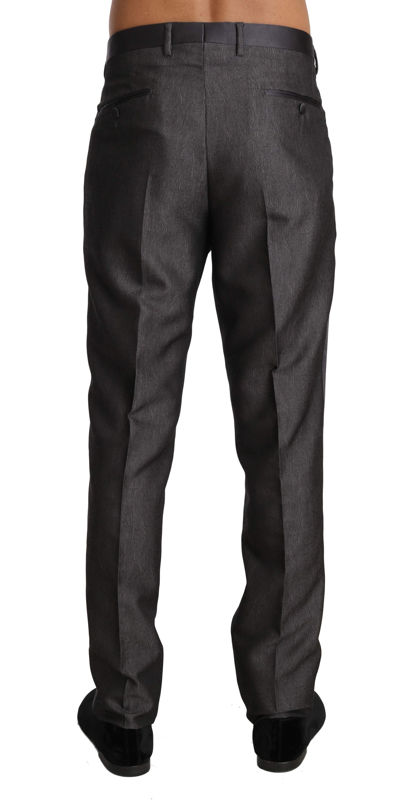 Dolce & Gabbana  Gray Wool Silk Patterned Formal Trousers #men, Brand_Dolce & Gabbana, Catch, Dolce & Gabbana, feed-agegroup-adult, feed-color-gray, feed-gender-male, feed-size-IT54 | XXL, Gender_Men, Gray, IT54 | XXL, Jeans & Pants - Men - Clothing, Kogan, Men - New Arrivals at SEYMAYKA