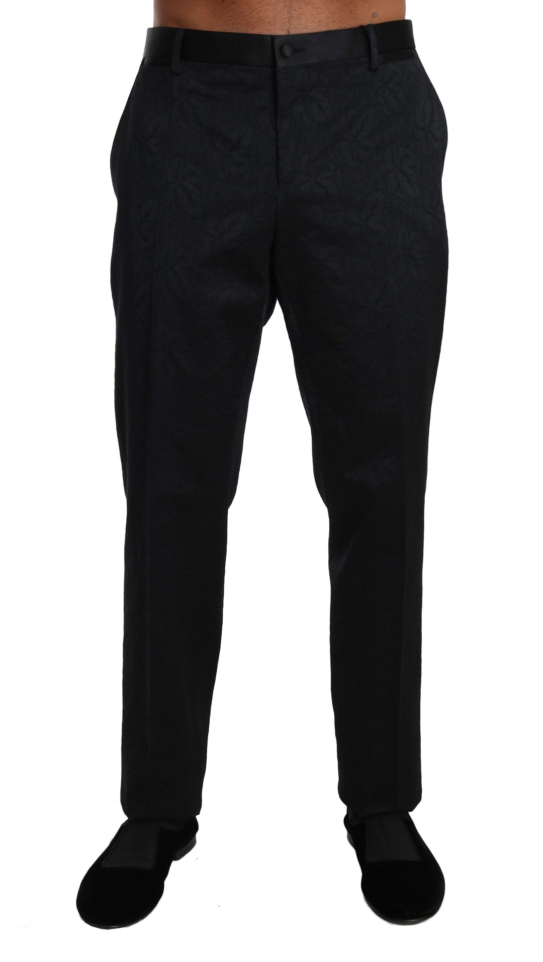 Dolce & Gabbana  Black Cotton Brocade Formal Trousers Pants #men, Black, Brand_Dolce & Gabbana, Catch, Dolce & Gabbana, feed-agegroup-adult, feed-color-black, feed-gender-male, feed-size-IT54 | L, Gender_Men, IT54 | L, Jeans & Pants - Men - Clothing, Kogan, Men - New Arrivals at SEYMAYKA