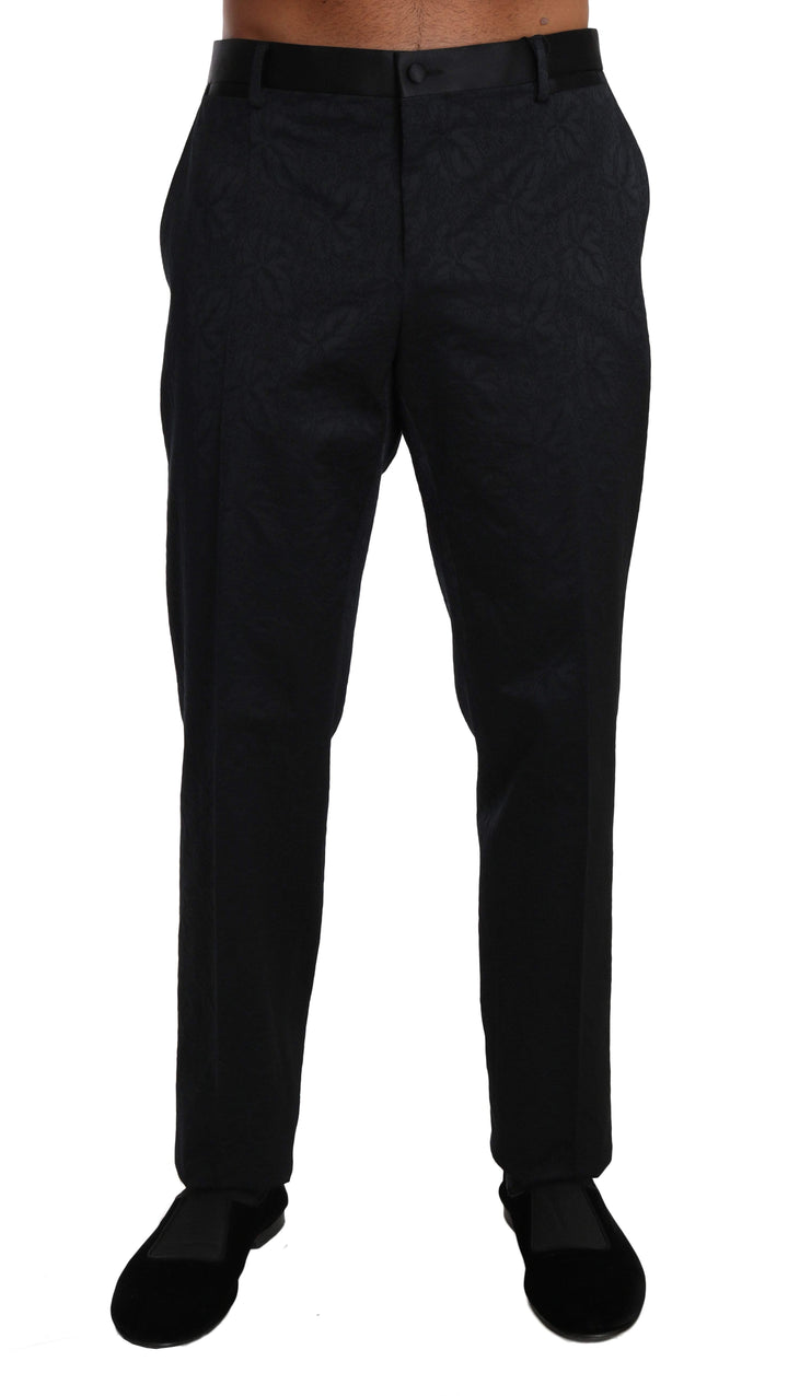 Dolce & Gabbana  Black Cotton Brocade Formal Trousers Pants #men, Black, Brand_Dolce & Gabbana, Catch, Dolce & Gabbana, feed-agegroup-adult, feed-color-black, feed-gender-male, feed-size-IT54 | L, Gender_Men, IT54 | L, Jeans & Pants - Men - Clothing, Kogan, Men - New Arrivals at SEYMAYKA