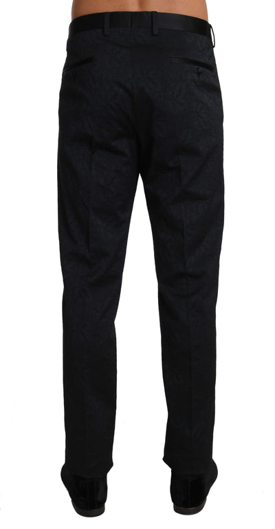Dolce & Gabbana  Black Cotton Brocade Formal Trousers Pants #men, Black, Brand_Dolce & Gabbana, Catch, Dolce & Gabbana, feed-agegroup-adult, feed-color-black, feed-gender-male, feed-size-IT54 | L, Gender_Men, IT54 | L, Jeans & Pants - Men - Clothing, Kogan, Men - New Arrivals at SEYMAYKA