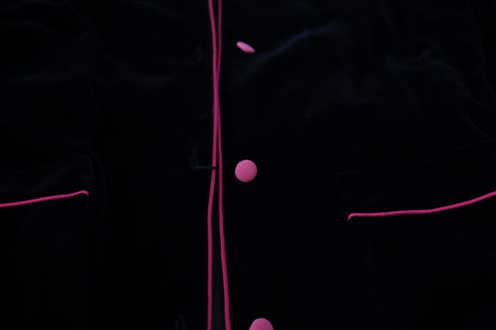 Black Button Belted Blazer Viscose Jacket