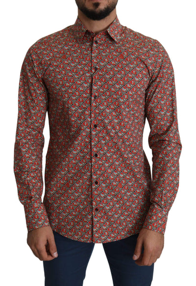 Dolce & Gabbana Red Printed Knight Formal Dress MARTINI Shirt #men, Brand_Dolce & Gabbana, Dolce & Gabbana, feed-agegroup-adult, feed-color-red, feed-gender-male, feed-size-IT39 | S, Gender_Men, IT39 | S, Jeans & Pants - Men - Clothing, Men - New Arrivals, Red at SEYMAYKA