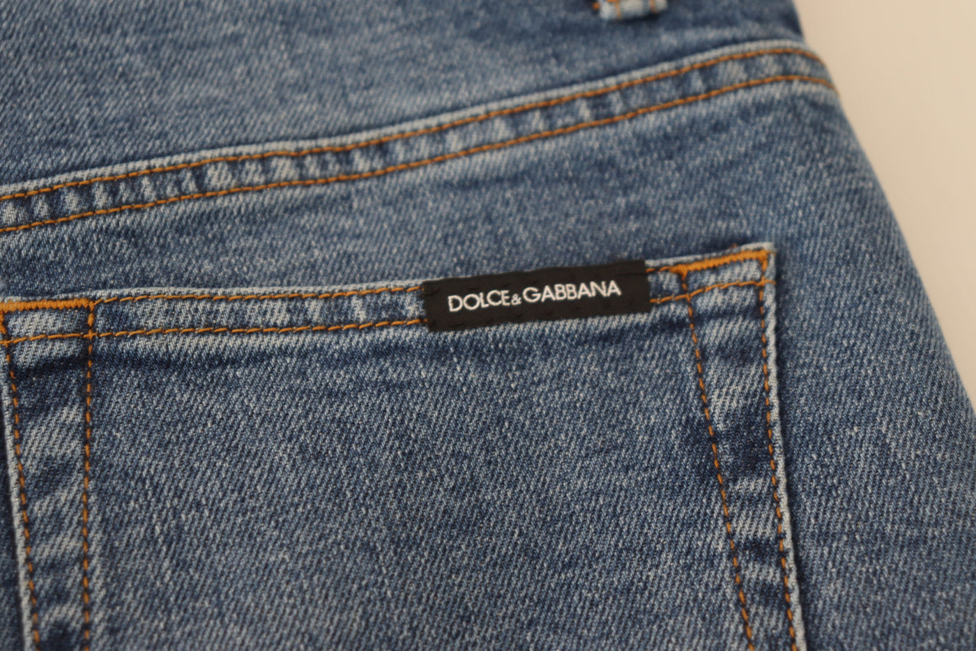 Dolce & Gabbana Blue Cotton Skinny High Waist Denim Jeans
