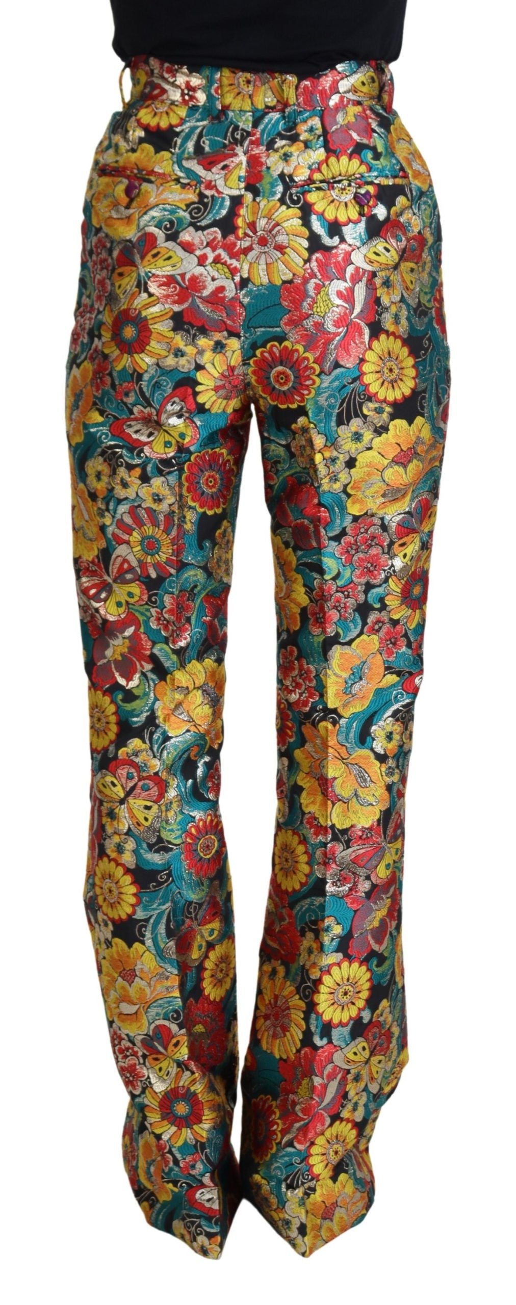 Dolce & Gabbana Multicolor Floral  Flared Pants