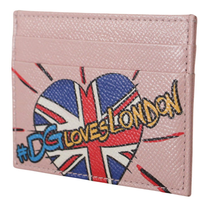 Dolce & Gabbana Pink Leather #DGLovesLondon  Cardholder Case Wallet