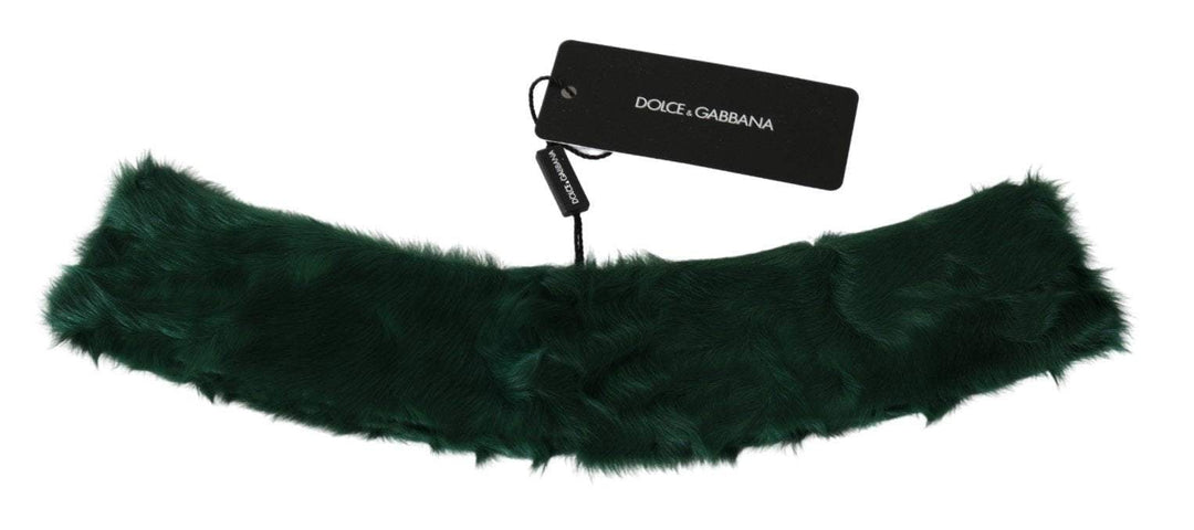 Dolce & Gabbana  Green Fur Neck Collar Wrap Lambskin Scarf #women, Accessories - New Arrivals, Brand_Dolce & Gabbana, Catch, Dolce & Gabbana, feed-agegroup-adult, feed-color-green, feed-gender-female, feed-size-OS, Gender_Women, Green, Kogan, Scarves - Women - Accessories at SEYMAYKA