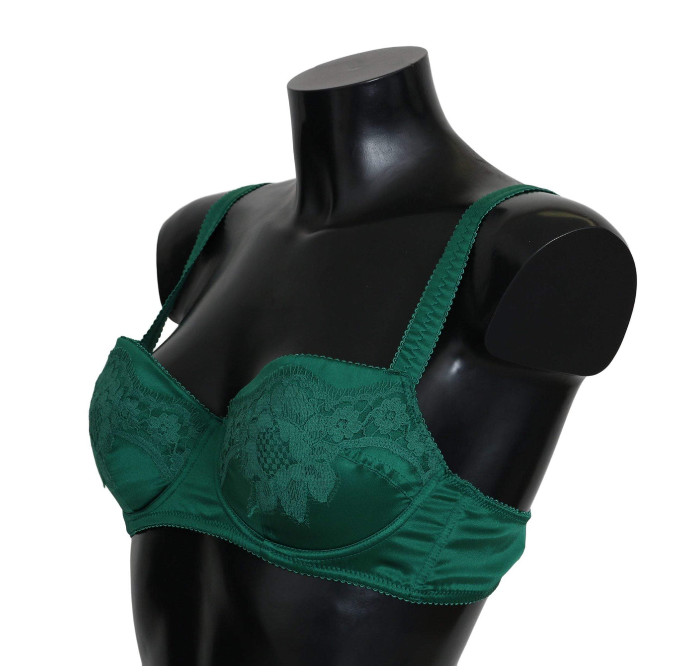 Dolce & Gabbana Green Silk Stretch Floral Lace Bra Underwear #women, Brand_Dolce & Gabbana, Catch, Dolce & Gabbana, feed-agegroup-adult, feed-color-green, feed-gender-female, feed-size-IT1 | XS, feed-size-IT2 | S, feed-size-IT3 | M, Gender_Women, Green, IT1 | XS, IT2 | S, IT3 | M, IT4 | L, Kogan, Underwear - Women - Clothing, Women - New Arrivals at SEYMAYKA