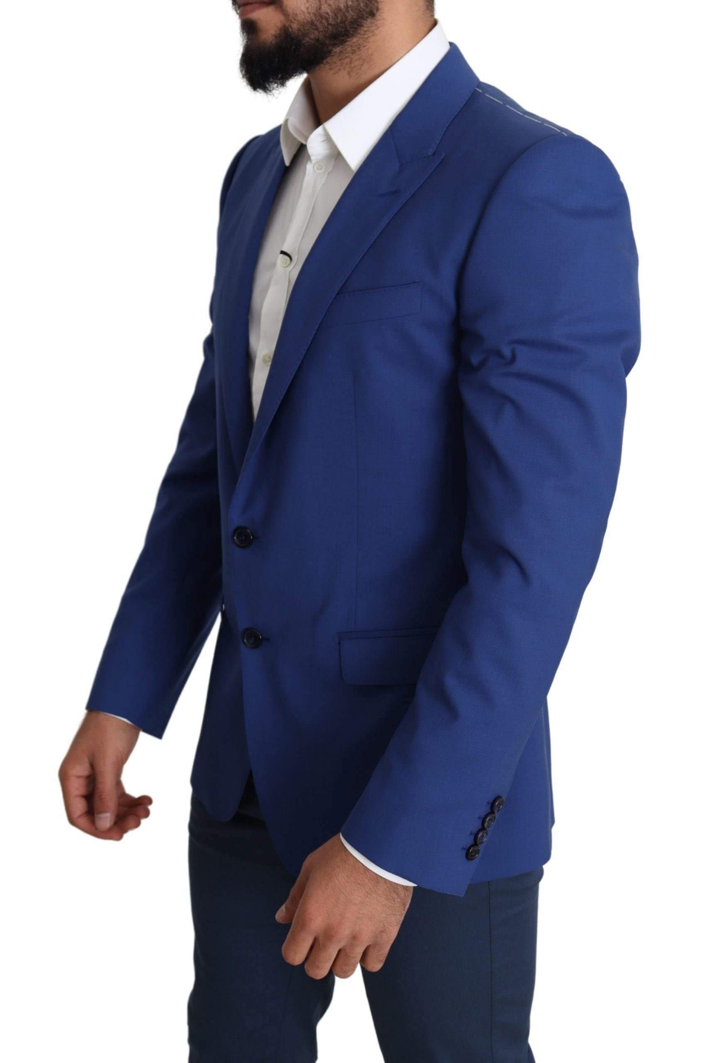 Dolce & Gabbana Blue Wool Single Breasted Coat MARTINI Blazer #men, Blazers - Men - Clothing, Blue, Brand_Dolce & Gabbana, Dolce & Gabbana, feed-agegroup-adult, feed-color-blue, feed-gender-male, feed-size-IT50 | L, Gender_Men, IT50 | L, Men - New Arrivals at SEYMAYKA