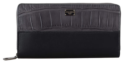 Dolce & Gabbana Black Zip Around Continental Clutch Leather Wallet #men, Black and Gray, Dolce & Gabbana, feed-agegroup-adult, feed-color-Black, feed-gender-male, Wallets - Men - Bags at SEYMAYKA