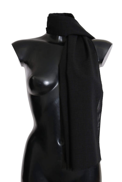 Dolce & Gabbana Solid Black Wool Blend Shawl Wrap 70cm X 200cm Scarf #women, Accessories - New Arrivals, Black, Dolce & Gabbana, feed-agegroup-adult, feed-color-black, feed-gender-female, Scarves - Women - Accessories at SEYMAYKA