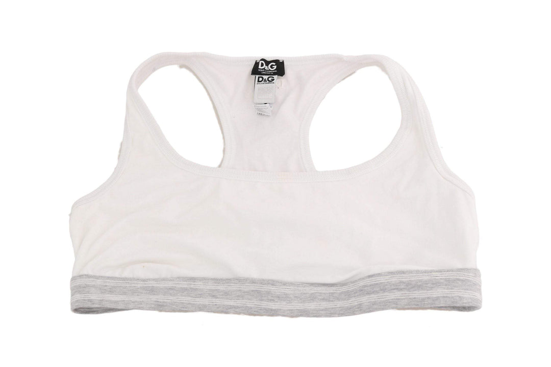 Dolce & Gabbana  White Cotton Sport Stretch Bra Underwear #women, Brand_Dolce & Gabbana, Catch, Dolce & Gabbana, feed-agegroup-adult, feed-color-white, feed-gender-female, feed-size-IT2 | S, feed-size-IT3 | M, Gender_Women, IT3 | M, Kogan, Underwear - Women - Clothing, White, Women - New Arrivals at SEYMAYKA