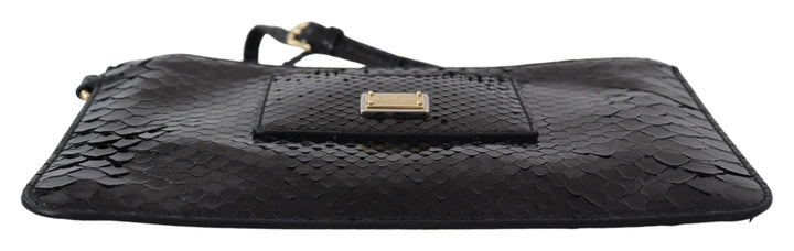 Dolce & gabbana Black Leather Coin Purse Wristlet Mirror Agnese Wallet