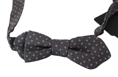 Dolce & Gabbana  Gray Circles Silk Slim Adjustable Neck Papillon men Bow Tie #men, Accessories - New Arrivals, Brand_Dolce & Gabbana, Catch, Dolce & Gabbana, feed-agegroup-adult, feed-color-gray, feed-gender-male, feed-size-OS, Gender_Men, Gray, Kogan, Ties & Bowties - Men - Accessories at SEYMAYKA