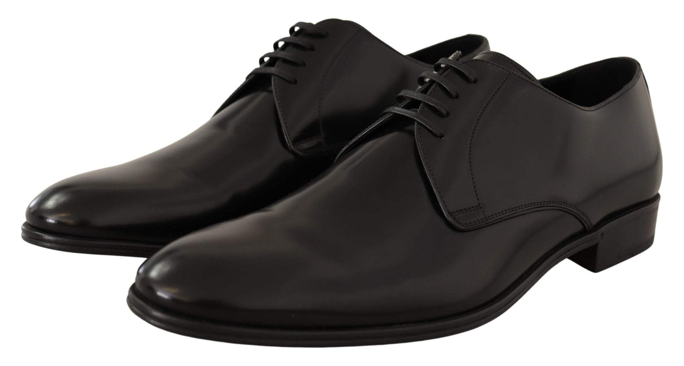 Dolce & Gabbana Black Leather Lace Up Men Dress Derby Shoes #men, Black, Dolce & Gabbana, EU39/US6, EU44/US11, feed-agegroup-adult, feed-color-Black, feed-gender-male, Formal - Men - Shoes at SEYMAYKA