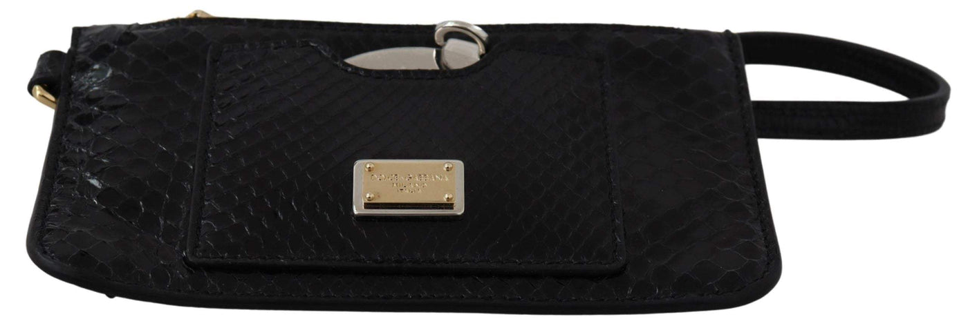 Dolce & Gabbana Black Leather Coin Purse Wristlet Mirror Agnese Wallet #women, Black, Dolce & Gabbana, feed-agegroup-adult, feed-color-Black, feed-gender-female, Handbags - New Arrivals, Wallets - Women - Bags at SEYMAYKA