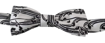 Dolce & Gabbana  Men White Pattern Silk Adjustable Neck Papillon Bow Tie #men, Accessories - New Arrivals, Brand_Dolce & Gabbana, Catch, Dolce & Gabbana, feed-agegroup-adult, feed-color-white, feed-gender-male, feed-size-OS, Gender_Men, Kogan, Ties & Bowties - Men - Accessories, White at SEYMAYKA