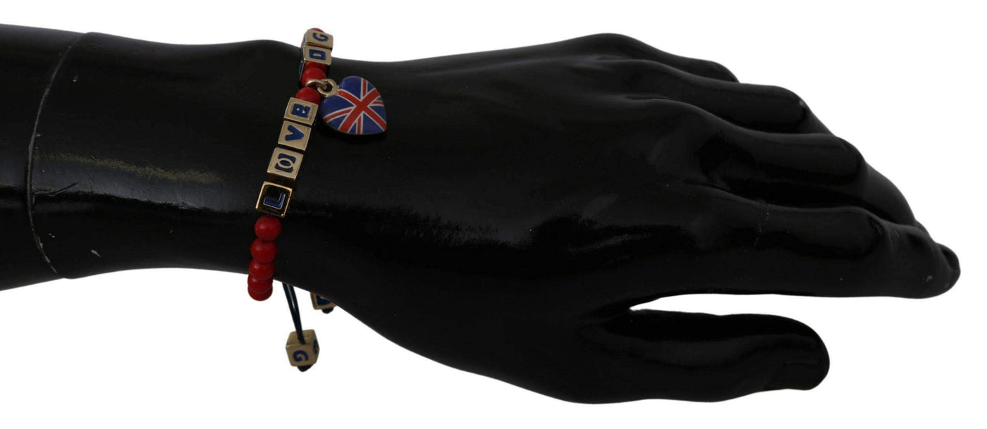 Dolce & Gabbana  Red Blue Beaded DG LOVES LONDON Flag Branded Bracelet #women, Accessories - New Arrivals, Bracelets - Women - Jewelry, Brand_Dolce & Gabbana, Catch, Dolce & Gabbana, feed-agegroup-adult, feed-color-red, feed-gender-female, feed-size-OS, Gender_Women, Kogan, Red at SEYMAYKA