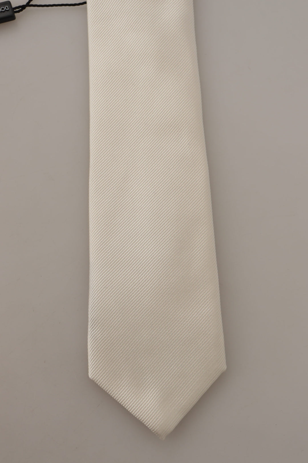 Dolce & Gabbana Off-White 100% Silk Slim Adjustable  Accessory Necktie