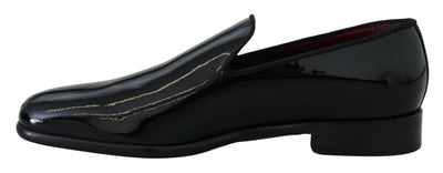 Black Patent Slipper Loafers Slipon Shoes