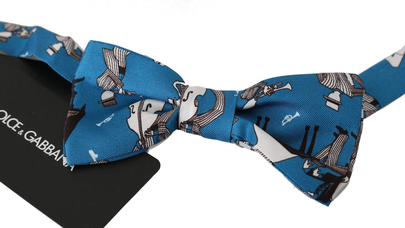 Dolce & Gabbana  Blue Jazz Club Silk Adjustable Neck Papillon Men Bow Tie #men, Accessories - New Arrivals, Blue, Brand_Dolce & Gabbana, Catch, Dolce & Gabbana, feed-agegroup-adult, feed-color-blue, feed-gender-male, feed-size-OS, Gender_Men, Kogan, Ties & Bowties - Men - Accessories at SEYMAYKA