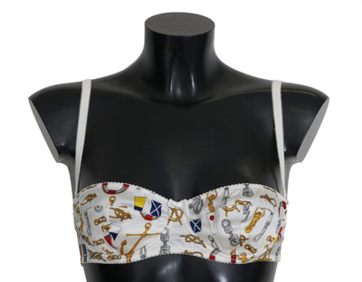 Dolce & Gabbana  White Balconcino Sailor Print Underwear #women, Brand_Dolce & Gabbana, Catch, Dolce & Gabbana, feed-agegroup-adult, feed-color-white, feed-gender-female, feed-size-IT2 | S, feed-size-IT3 | M, Gender_Women, IT2 | S, Kogan, Underwear - Women - Clothing, White, Women - New Arrivals at SEYMAYKA