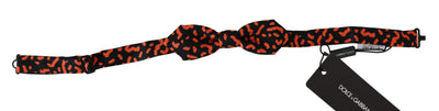 Dolce & Gabbana  Orange Black Pattern Adjustable Neck Papillon Men Bow Tie #men, Accessories - New Arrivals, Brand_Dolce & Gabbana, Catch, Dolce & Gabbana, feed-agegroup-adult, feed-color-orange, feed-gender-male, feed-size-OS, Gender_Men, Kogan, Orange, Ties & Bowties - Men - Accessories at SEYMAYKA