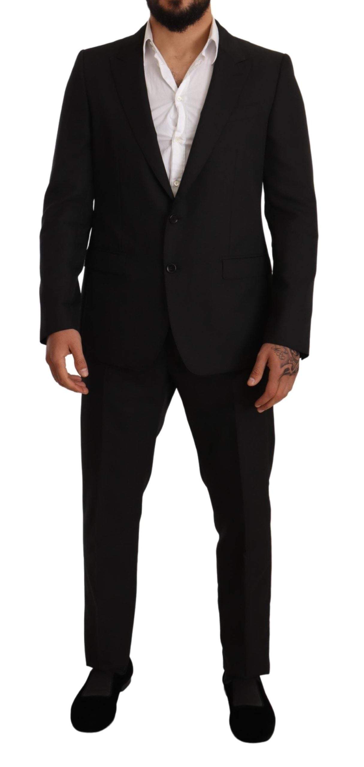 Dolce & Gabbana Black Fantasy Slim Fit Wool MARTINI Suit #men, Black, Dolce & Gabbana, feed-agegroup-adult, feed-color-Black, feed-gender-male, IT50 | L, IT52 | XL, Suits - Men - Clothing at SEYMAYKA