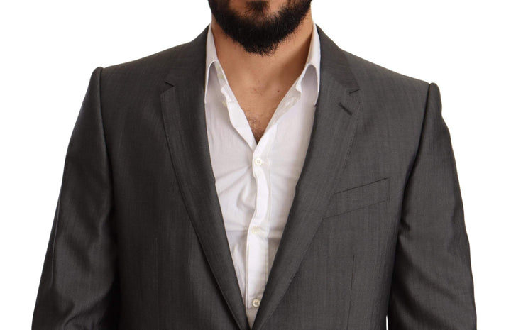 Dolce & Gabbana Gray Metallic MARTINI Slim Fit Set Suit #men, Dolce & Gabbana, feed-agegroup-adult, feed-color-Gray, feed-gender-male, Gray, IT48 | M, IT50 | L, IT52 | XL, IT54 | XL, Suits - Men - Clothing at SEYMAYKA